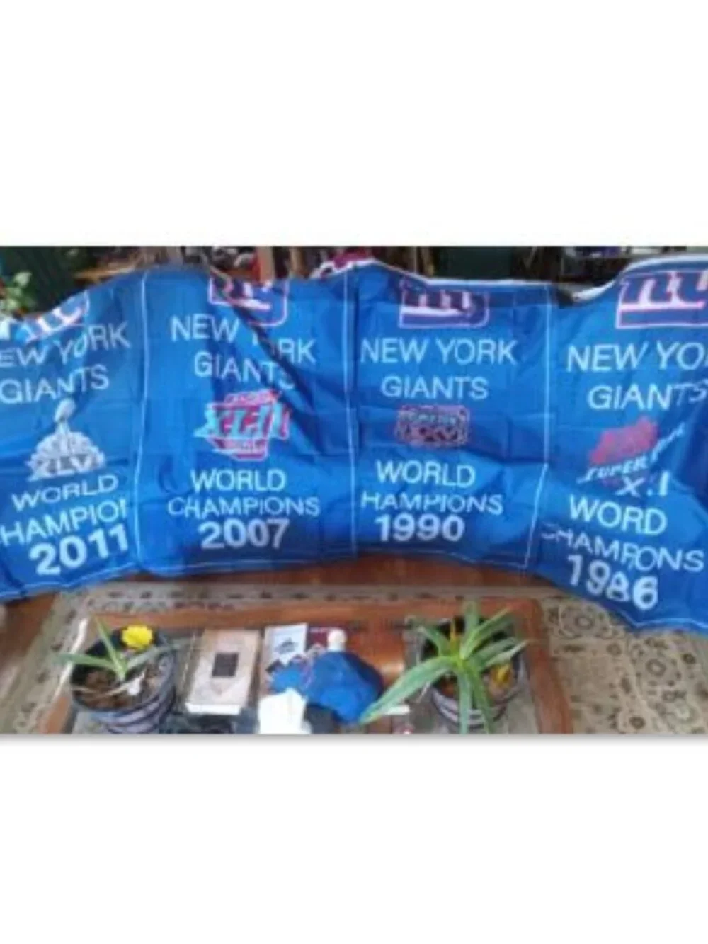 New York Giants 3x5 Flag Set of 4 Super Bowl Championship Banners NFL Bundle